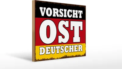 Produktbild von Holzschild Flagge Vorsicht Ost Deutscher, 40 x 30 cm, Holzschilder Fahne Nationalität