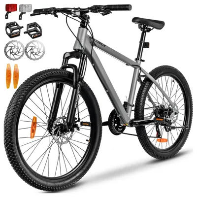 Produktbild von MTB Mountainbike 26 Zoll Fahrrad Shimano 21 Gang Scheibenbremsen Federgabel 17 Zoll Rahmen Grau