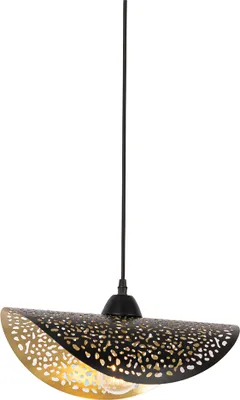 Produktbild von QAZQA - Orientalisch Orientalische Hängelampe I Pendellampe I Pendelleuchte schwarz mit Gold I Messing 35 cm - Japke I Wohnzimmer I Schlafzimmer - Stahl Rund - LED geeignet E27