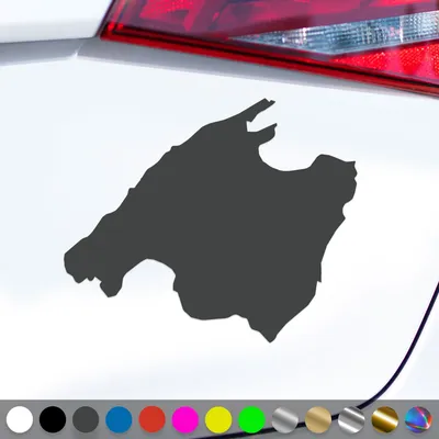 Produktbild von PantherPixel Mallorca Aufkleber Insel Umriss Reisen Spanien Sticker Auto Geschenkidee Farbe Dunkelgrau