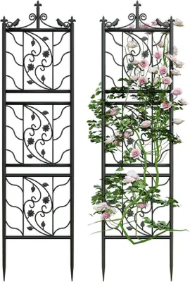 Produktbild von Famanu Pflanzenregal - Stilvolles Design mit 6 Ebenen - Schwarz - 195 x 1 x 50 cm