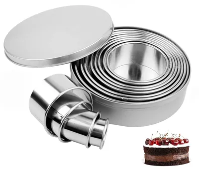 Produktbild von Runde Ausstechformen, 12 Stück, ringförmige Ausstechformen, runde Ausstechformen aus Edelstahl für Kekse, Gebäck und selbstgebackene Kuchen.
