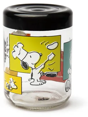 Vorratsglas 800 ml Glas mit Peanuts-Dekor und Deckel