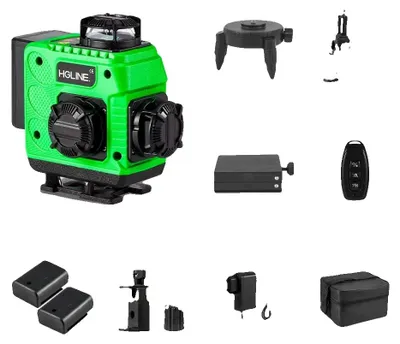 Produktbild von Laser-Niveau, 4D-Projektion, selbstnivellierende Funktion, 2xBatterie Set