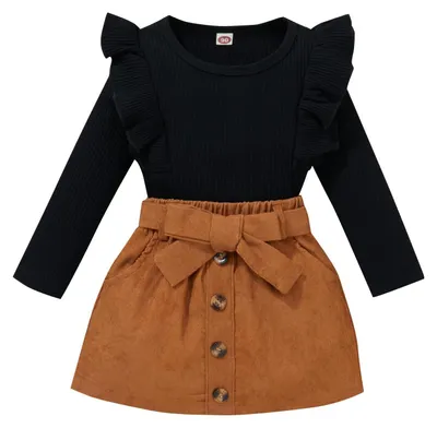 Image de Ensemble de deux pièces pour bébé : ensemble de vêtements pour fille comprenant une jupe et un haut
