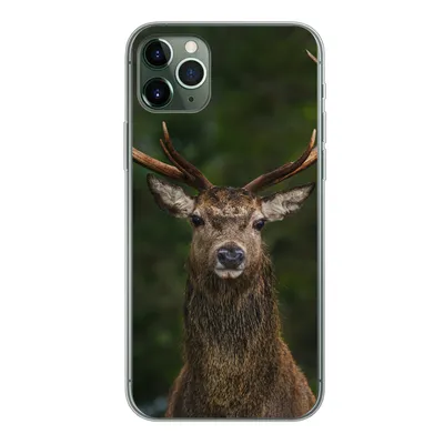 Produktbild von MuchoWow® Handyhülle Schutzhülle Hülle für iPhone 11 Pro Max Hirsch - Geweih - Natur Silikon Softcase Handy Hülle - Schutz