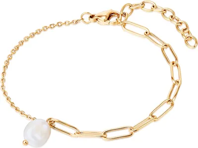 Produktbild von Valero Pearls Armband Edelstahl Süßwasser-Zuchtperle 17,0 cm Basislänge + 4,0 cm Verlängerung 50100120