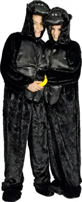 Produktbild von K332540-50-54 schwarz Damen Herren Gorilla Kostüm Affen Overall Gr.50-54