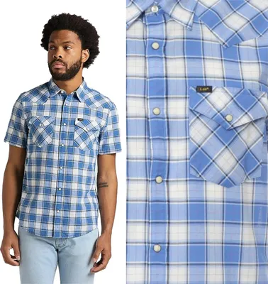 Produktbild von Lee SS Western Shirt Herren Kurzarm Blue Union L66OOBUF 112145389