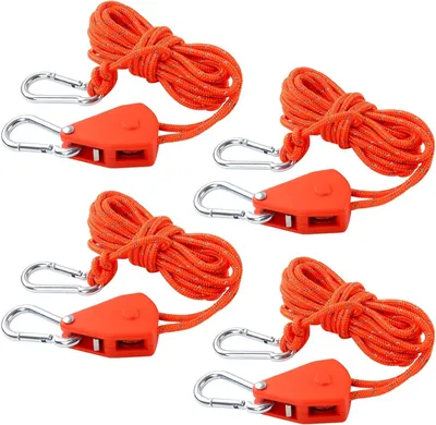 Produktbild von 4 Stück Reflektierende Seilzüge 4M, 4mm Verstellbare Seilratten, Rettungsseil für Zelt