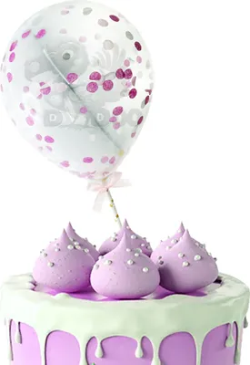 Immagine prodotto di Palloncino Cake Topper Rosa Coriandoli Decorazione Di Compleanno