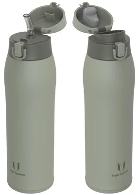 Obrázok produktu pre Sparrow, nerezová fľaša na pitie, 950 ml – termoizolačná fľaša – 2 viečka