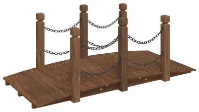 Produktbild von vidaXL Gartenbrücke mit Kettengeländer 150x67x56 cm Massivholz Fichte