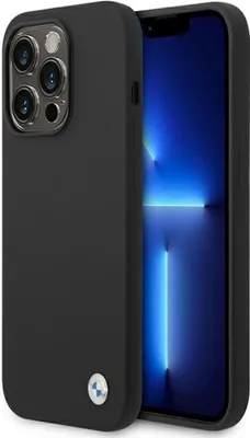Zdjęcie produktu dla Etui Bmw Bmhcp14Lsilbk Na Iphone 14 Pro - Czarne Silicone Metal Logo