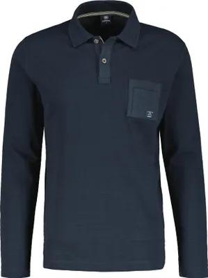 Produktbild von LERROS Unifarbenes Langarmshirt mit Polokragen, Knopfleiste und Brusttasche