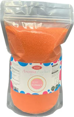 Produktbild von 1 KG Erdbeere Farbzucker Aromazucker für Zuckerwatte Bunt | Zuckerwattezucker