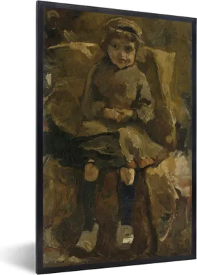 Produktbild von MuchoWow® MuchoWow® Gerahmtes Poster Die Holzschuhe - Gemälde von George Hendrik Breitner 40x60 cm - Poster mit zchwarzem Bilderrahmen - Papierdruck - Wandbilder