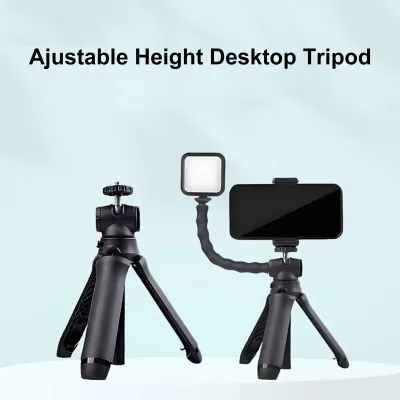 Produktbild von Mini 4 Abschnitte ausziehbares faltbares Kamerastativ und Selfie-Stick mit 360 drehbarem Kaltschuh 1/4" Gewinde für Smartphones