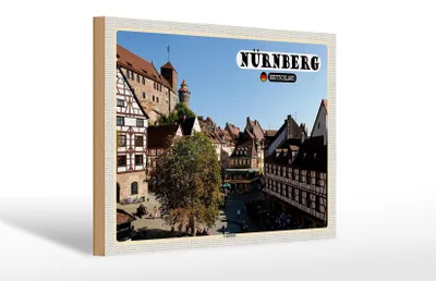 Produktbild von Holzschild Städte Nürnberg Gostenhof Altstadt 30x20cm