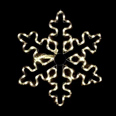 Produktbild von ACA Beleuchtete Weihnachtsschneeflocke für den Außenbereich, 96 LEDs, 4 m Schlauch, warmweiß, mit Effekten, IP44, 56 cm, 1,5 m Netzkabel XSNOWBLEDWW56