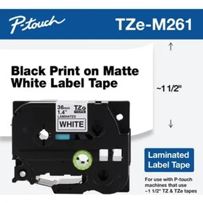Produktbild von Brother TZE-M261, Schwarz auf weiss, TZe, Weiß, Wärmeübertragung, China, 5 Jahr(e)