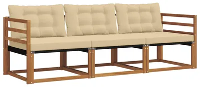 Immagine prodotto di vidaXL Set di divani da esterno, 3 pezzi, color naturale e beige