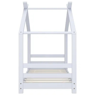 Produktbild von "2026 Aktion"Kinder-Bettgestell - CLORIS - Jugendbett eleganten Design - Weiß Massivholz Kiefer 70x140 cm - DEMöbel2066622