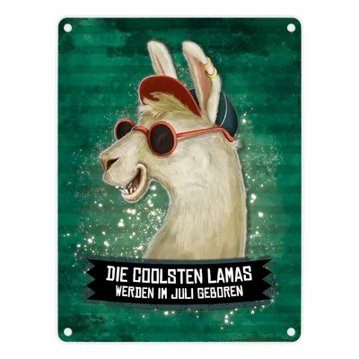 Produktbild von Metallschild mit Spruch: Die coolsten Lamas werden ... Blechschild Schild