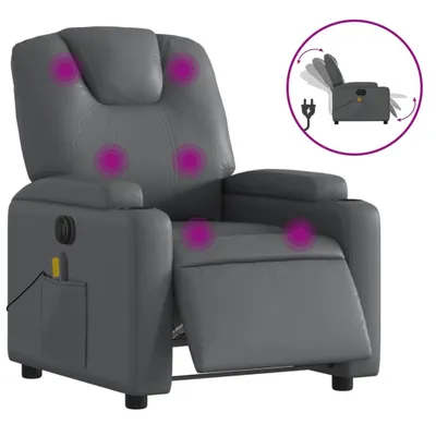 Produktbild von vidaXL Massagesessel Elektrisch Grau Kunstleder