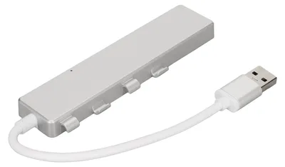 Obrázok produktu pre Vysokorýchlostný USB rozbočovač, 1 port USB 3.0, 3 porty USB 2.0, 1 napájací port USB-C, rozbočovač s 4 portmi USB 3.0, multiportový adaptér, strieborný