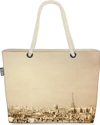 Produktbild von VOID Retro Paris Franreich Strandtasche Shopper 58x38x16cm 23L XXL Einkaufstasche Tasche Reisetasche Beach Bag