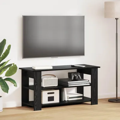 Image de Maison Exclusive - Meuble TV noir aspect chêne 100 x 40 x 50 cm