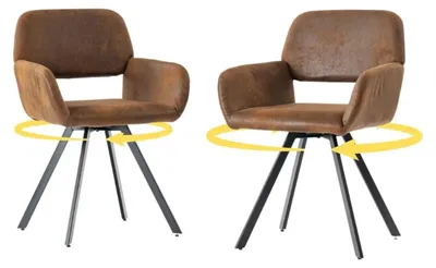 Imagen del producto de Silla de comedor - Juego de 2 sillas - Ante - Diseño moderno
