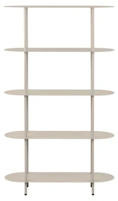 Image de Bibliothèque Rieti 5 étagères en métal sable 90×31×150 cm