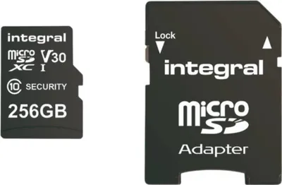 Immagine prodotto di Integrale, scheda MicroSD da 256 GB per telecamera di sicurezza, nera