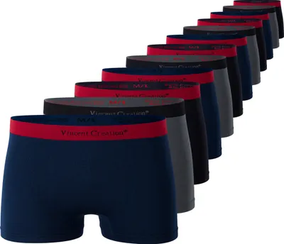 Produktbild von Vincent Creation® Boxershorts 12er Pack, Microfaser - Seamless L/XL schw/dunkelblau/grau