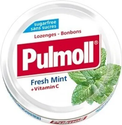 Produktbild von PULMOLL - Fresh Mint + Vitamin C - Zuckerfreie Menthol-Bonbons - 45 g