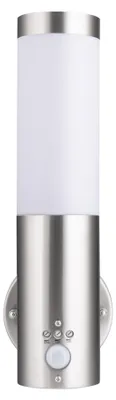 Produktbild von Grafner Wandlampe mit Bewegungsmelder E27 Fassung, Edelstahl, IP44 Außenleuchte, 360° Lichtschein, Wandleuchte Lampen Außen Hoflampe