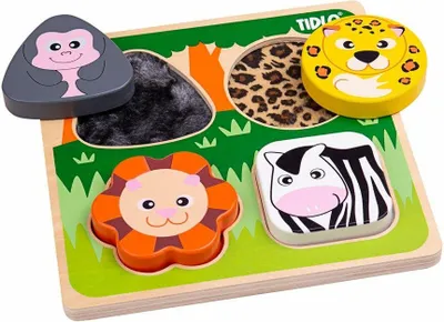 Zdjęcie produktu dla Drewniana układanka sensoryczna - Safari