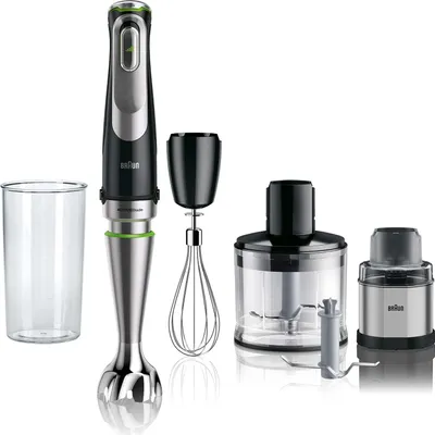 Immagine prodotto di Braun | MQ9138XI MultiQuick 9 | 1200 W | Frullatore manuale | Numero di velocità 3 | Tritatutto | Tritaghiaccio | Nero/Acciaio inox