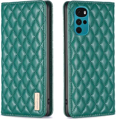 Produktbild von Moto G22 Hülle, Elegant Bookstyle Flip Leder Kartenfächer Schutzhülle mit Ständer für Motorola Moto G22 Grün