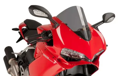 Imagen del producto de Cúpula Puig, modelo R-Racer, color ahumado oscuro, homologada ABE, para Ducati