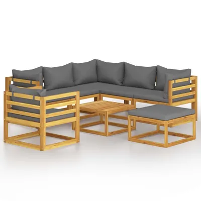 Produktbild von vidaXL 8-tlg. Garten-Lounge-Set mit Auflagen Massivholz Akazie