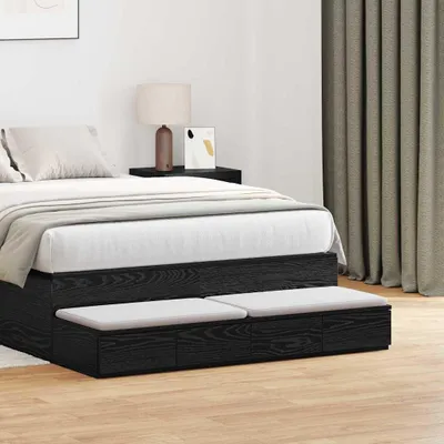 Obrázok produktu pre Maison Exclusive – zásuvky pod posteľ v čiernom dubovom dizajne 120 x 36,5 x 16,5 cm
