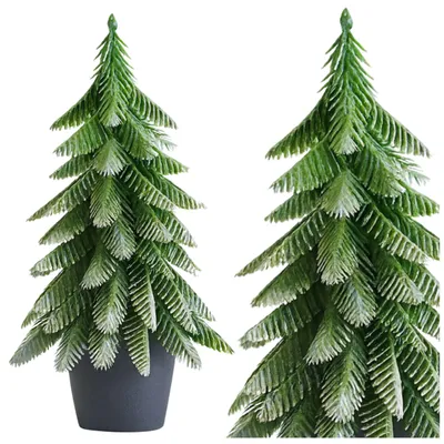 Produktbild von LeanToys Künstlicher Deko-Weihnachtsbaum im Topf, silberfarben, 32 x 12 cm