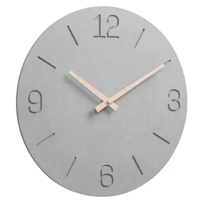 Zdjęcie produktu dla Navaris analogowy zegar ścienny okrągły - Ø 30,5 x 4,4 cm - analogowy zegar dekoracyjny wykonany z papieru z recyklingu i metalu do zawieszenia - cichy ścienny zegar kuchenny nowoczesny - Z