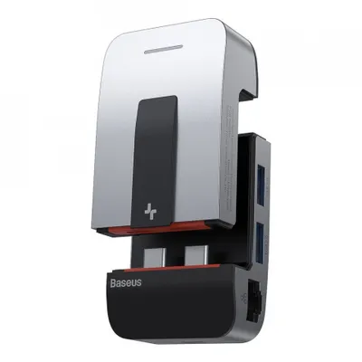 Produktbild von Baseus Armor Age, Andocken, USB 3.2 Gen 1 (3.1 Gen 1) Type-C, Schwarz, Grau, 40 Gbit/s, 4K Ultra HD, 60 Hz