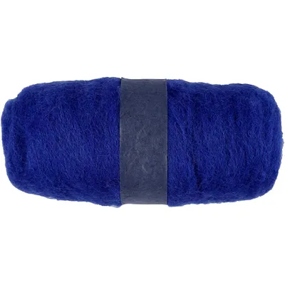 Immagine prodotto di Lana cardata, blu reale, 100 g