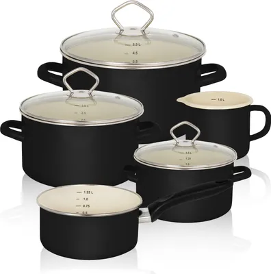 Produktbild von Karl Krüger 89566TR Topf-Set Triest 5-tlg., schwarz