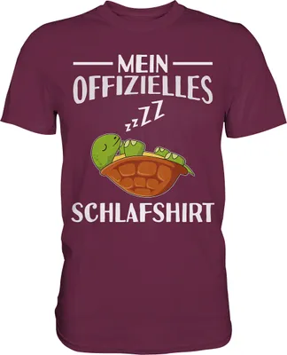 Produktbild von Offizielles Schlafshirt Nachthemd Schlafanzug Pyjama Schildkröte T-Shirt – Burgundy / 3XL